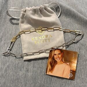 Kendra Scott Two-Tone Paperclip Chain Necklace in Gold & Silver